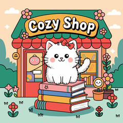 cute coloring book cover, cover, cute kids illustration, cartoon cover, cartoon illustration, kawaii coloring, easy and bold, kawaii cover, cozy, cozy cover, fuzzy, hygge, coloring pages, adult colori