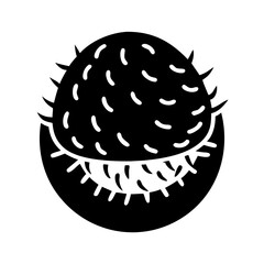 rambutan icon, rambutan silhouette vector illustration-simple silhouette illustration of rambutan, perfect for rambutan logos and icons