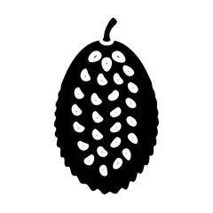 jackfruit icon, jackfruit silhouette vector illustration-simple silhouette illustration of jackfruit, perfect for jackfruit logos and icons