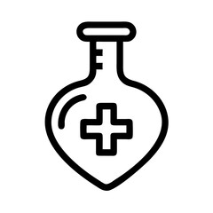 Fototapeta premium Heart in Flask with Cross Icon Design