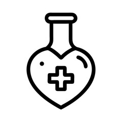 Heart in Flask with Cross Icon Design