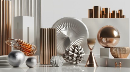 Luxury Decor Collection with Abstract Touches and Reflective Surfaces