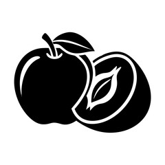 nectarine fruit icon, nectarine fruit silhouette vector illustration-simple silhouette illustration of nectarine fruit, perfect for nectarine fruit logos and icons