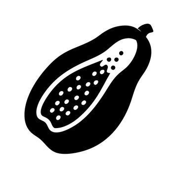 recommend clip art: papaya icon, papaya silhouette vector illustration-simple silhouette illustration of papaya, perfect for papaya logos and icons