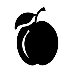 plum icon, plum silhouette vector illustration-simple silhouette illustration of plum, perfect for plum logos and icons