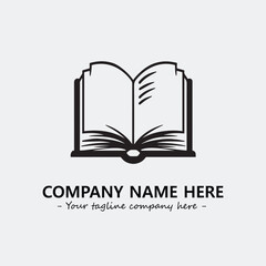Book illustration black and white for logo company vector image
