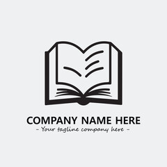 Book illustration black and white for logo company vector image
