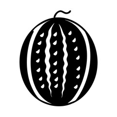 watermelon icon, watermelon silhouette vector illustration-simple silhouette illustration of watermelon, perfect for watermelon logos and icons