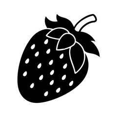 strawberry icon, strawberry silhouette vector illustration-simple silhouette illustration of strawberry, perfect for strawberry logos and icons