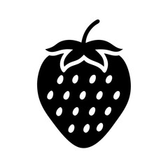 strawberry icon, strawberry silhouette vector illustration-simple silhouette illustration of strawberry, perfect for strawberry logos and icons