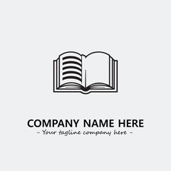 Book illustration black and white for logo company vector image
