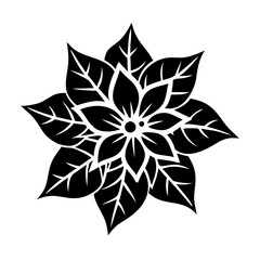 Obraz premium poinsettia flower icon, poinsettia flower silhouette vector illustration-simple silhouette illustration of poinsettia flower, perfect for poinsettia flower logos and icons