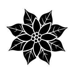 poinsettia flower icon, poinsettia flower silhouette vector illustration-simple silhouette illustration of poinsettia flower, perfect for poinsettia flower logos and icons