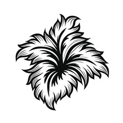 Obraz premium Abstract Floral Design, Dense Petals, Black and White, Monochromatic Art