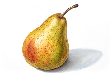 Ripe pear with smooth surface isolated on white background. A ripe pear with a smooth surface, isolated on a white background, ideal for food, healthy eating, and fruit-related content