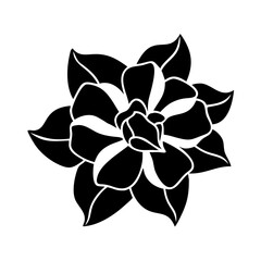 gardenia flower icon, gardenia flower silhouette vector illustration-simple silhouette illustration of gardenia flower, perfect for gardenia flower logos and icons