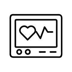 Heart Monitor Screen Outline Icon Design