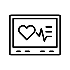 Heart Monitor Screen Outline Icon Design