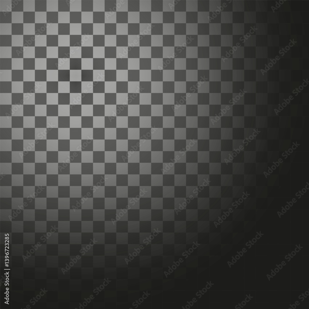 Aufkleber central light focus. right side gradient. transparent vector pattern. dim square effect.