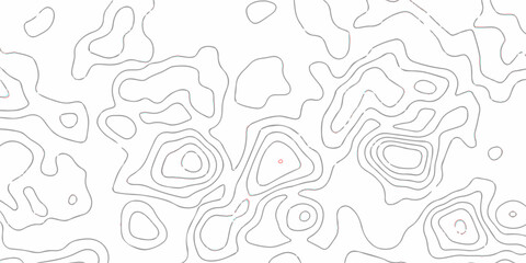 Black and white wave abstract topographic map contour, lines Pattern background. Topographic map and landscape terrain texture grid. Wavy banner and color geometric. 