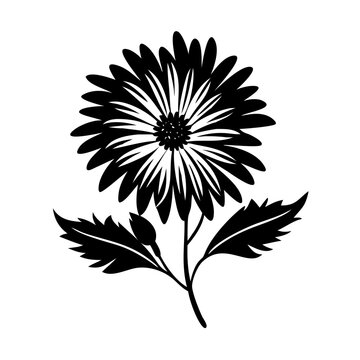 black flower silhouette on white background clip art preview