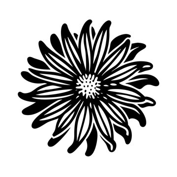 black and white flower blossom clip art preview