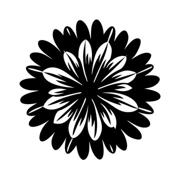 black and white flower design clip art preview
