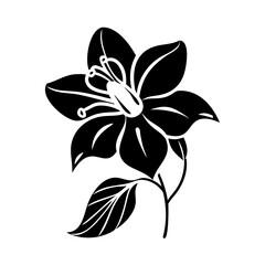 columbine flower icon, columbine flower silhouette vector illustration-simple silhouette illustration of columbine flower, perfect for columbine flower logos and icons