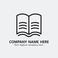 Book illustration black and white for logo company vector image
