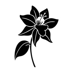 columbine flower icon, columbine flower silhouette vector illustration-simple silhouette illustration of columbine flower, perfect for columbine flower logos and icons