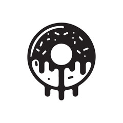 donut vector silhouette clip art logo design