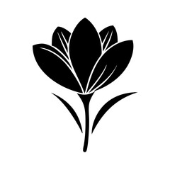 crocus flower icon, crocus flower silhouette vector illustration-simple silhouette illustration of crocus flower, perfect for crocus flower logos and icons