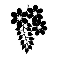 wisteria flower icon, wisteria flower silhouette vector illustration-simple silhouette illustration of wisteria flower, perfect for wisteria flower logos and icons