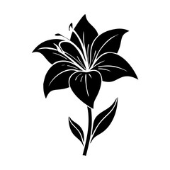 amaryllis flower icon, amaryllis flower silhouette vector illustration-simple silhouette illustration of amaryllis flower, perfect for amaryllis flower logos and icons