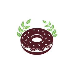 Fototapeta premium donut vector silhouette clip art logo design