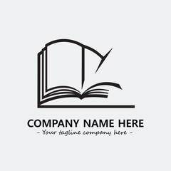Book illustration black and white for logo company vector image
