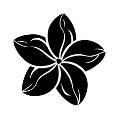 plumeria flower icon, plumeria flower silhouette vector illustration-simple silhouette illustration of plumeria flower, perfect for plumeria flower logos and icons