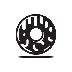 donut vector silhouette clip art logo design