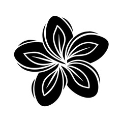 plumeria flower icon, plumeria flower silhouette vector illustration-simple silhouette illustration of plumeria flower, perfect for plumeria flower logos and icons