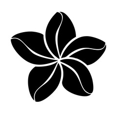 plumeria flower icon, plumeria flower silhouette vector illustration-simple silhouette illustration of plumeria flower, perfect for plumeria flower logos and icons