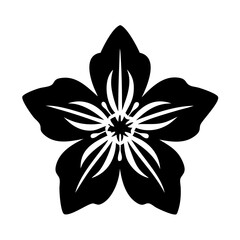 clematis flower icon, clematis flower silhouette vector illustration-simple silhouette illustration of clematis flower, perfect for clematis flower logos and icons