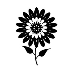calendula flower icon, calendula flower silhouette vector illustration-simple silhouette illustration of calendula flower, perfect for calendula flower logos and icons