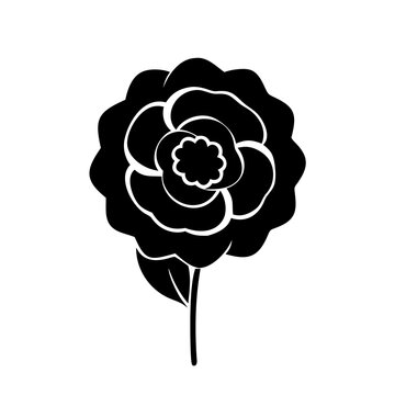 recommend clip art: ranunculus flower icon, ranunculus flower silhouette vector illustration-simple silhouette illustration of ranunculus flower, perfect for ranunculus flower logos and icons