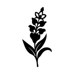 snapdragon flower icon, snapdragon flower silhouette vector illustration-simple silhouette illustration of snapdragon flower, perfect for snapdragon flower logos and icons