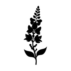 snapdragon flower icon, snapdragon flower silhouette vector illustration-simple silhouette illustration of snapdragon flower, perfect for snapdragon flower logos and icons