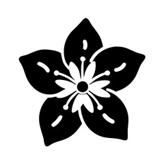 Obraz premium jasmine flower icon, jasmine flower silhouette vector illustration-simple silhouette illustration of jasmine flower, perfect for jasmine flower logos and icons