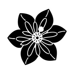 jasmine flower icon, jasmine flower silhouette vector illustration-simple silhouette illustration of jasmine flower, perfect for jasmine flower logos and icons