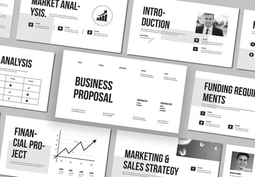Black And White Presentation For Business Proposal