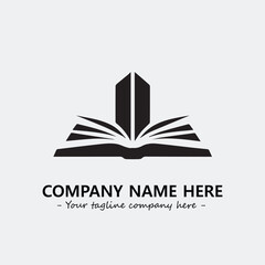 Book illustration black and white for logo company vector image
