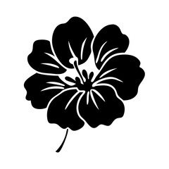 geranium flower icon, geranium flower silhouette vector illustration-simple silhouette illustration of geranium flower, perfect for geranium flower logos and icons